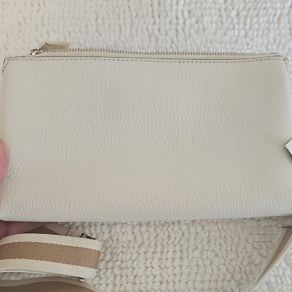kate spade Cream Pebbled Leather Crossbody with Logo Strap - Picture 10 of 12